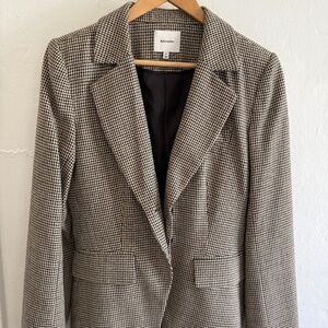 Reformation Houndstooth Bondi Blazer & Mini Clara Skirt Matching Set M/8